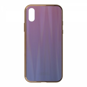Nettech Apple iPhone X Uyumlu Degrade Arka Koruma Kılıf (Pembe) VR-16192