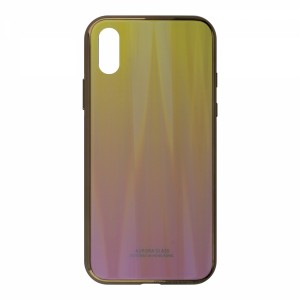 Nettech Apple iPhone X Uyumlu Degrade Arka Koruma Kılıf (Sarı) VR-16189