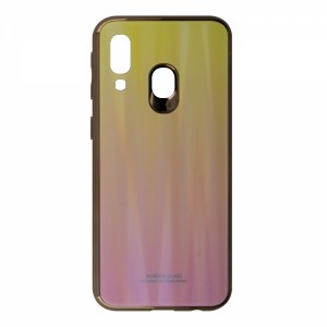 Nettech Samsung Galaxy A40 Uyumlu Degrade Arka Koruma Kılıf (Sarı) VR-16111