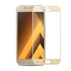 Helt Samsung Galaxy A520 A5 2017 Uyumlu 5D Glas Full Cam Koruyucu (Gold) NT-19418