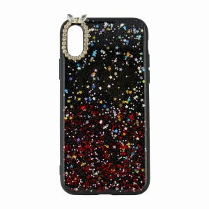 Nettech Apple iPhone XS Uyumlu Simli Arka Koruma Kılıf (Siyah) VR-17879