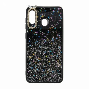 Nettech Samsung Galaxy A30 Uyumlu Simli Arka Koruma Kılıf (Siyah) VR-17876