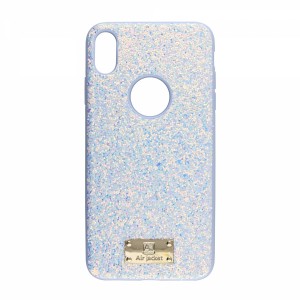 Air Jacket Apple iPhone XS Max Uyumlu Simli Arka Koruma Kılıf (Mavi) VR-17822
