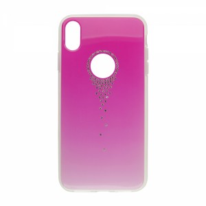 Comma Apple iPhone XS Max Uyumlu Taşlı Seri Arka Koruma Kılıf (Rose Gold) VR-18040