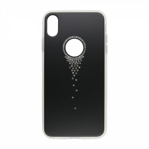 Comma Apple iPhone XS Max Uyumlu Taşlı Seri Arka Koruma Kılıf (Siyah) VR-18037