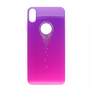 Comma Apple iPhone XS Max Uyumlu Taşlı Seri Arka Koruma Kılıf (Mor) VR-18039