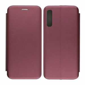 Nettech Samsung Galaxy A50 Uyumlu Lüx Seri Kapaklı Kılıf (Mürdüm) VR-18240