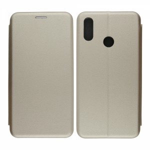 Nettech Huawei P Smart 2019 Uyumlu Lüx Seri Kapaklı Kılıf (Gold) VR-18178