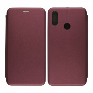 Nettech Huawei P Smart 2019 Uyumlu Lüx Seri Kapaklı Kılıf (Mürdüm) VR-18180