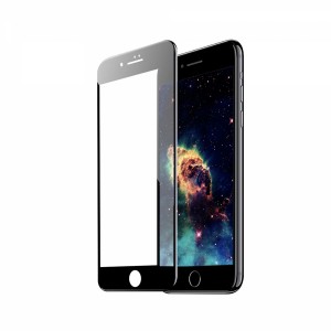 Reros Apple iPhone 7 Plus Uyumlu 3D SuperGlass Full Cam Koruyucu (Siyah) VR-18460
