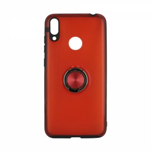 Nettech Huawei Y7 2019 Uyumlu Armour Yüzüklü Seri Arka Koruma Kılıf (Kırmızı) VR-15030