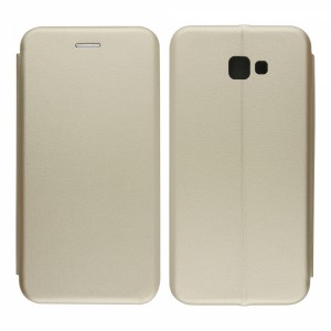 Nettech Samsung Galaxy J4 Plus Uyumlu Lüx Seri Kapaklı Kılıf (Gold) VR-18160