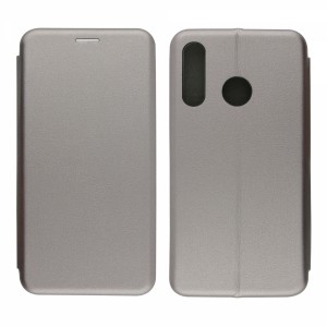Nettech Huawei P30 Lite Uyumlu Lüx Seri Kapaklı Kılıf (Gri) VR-18186