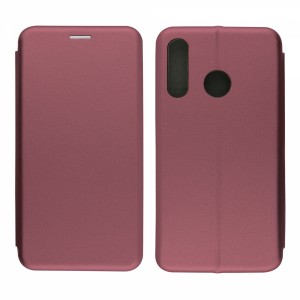 Nettech Huawei P30 Lite Uyumlu Lüx Seri Kapaklı Kılıf (Mürdüm) VR-18189