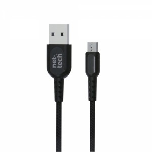 Nettech NT-53 İp Örgü 100 Cm Micro Şarj ve Data Kablosu (Siyah) VR-14588