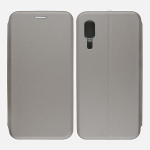 Nettech Samsung Galaxy A2 Core Uyumlu Lüx Seri Kapaklı Kılıf (Gri) VR-18116