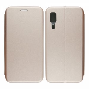 Nettech Samsung Galaxy A2 Core Uyumlu Lüx Seri Kapaklı Kılıf (Rose Gold) VR-18118