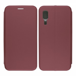 Nettech Samsung Galaxy A2 Core Uyumlu Lüx Seri Kapaklı Kılıf (Mürdüm) VR-18119