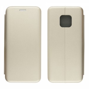 Nettech Huawei Mate 20 Pro Uyumlu Lüx Seri Kapaklı Kılıf (Gold) VR-18136