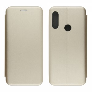 Nettech Huawei Y6 2019 Uyumlu Lüx Seri Kapaklı Kılıf (Gold) VR-18155