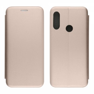 Nettech Huawei Y6 2019 Uyumlu Lüx Seri Kapaklı Kılıf (Rose Gold) VR-18156
