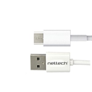 Nettech NT-22 Plastik 100 Cm Micro Şarj ve Data Kablosu (Beyaz) NT-6512