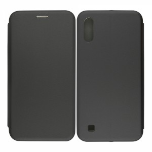 Nettech Samsung Galaxy M10 Uyumlu Lüx Seri Kapaklı Kılıf (Siyah) VR-18107
