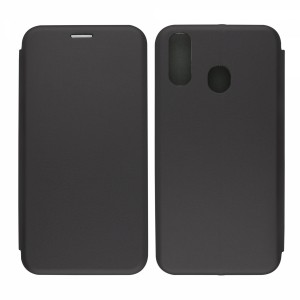 Nettech Samsung Galaxy A20 Uyumlu Lüx Seri Kapaklı Kılıf (Siyah) VR-18163
