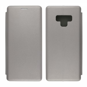 Nettech Samsung Galaxy N960 Note 9 Uyumlu Lüx Seri Kapaklı Kılıf (Gri) VR-18196
