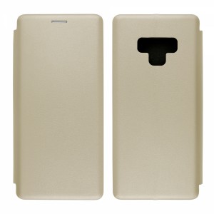 Nettech Samsung Galaxy N960 Note 9 Uyumlu Lüx Seri Kapaklı Kılıf (Gold) VR-18197