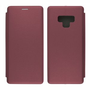 Nettech Samsung Galaxy N960 Note 9 Uyumlu Lüx Seri Kapaklı Kılıf (Mürdüm) VR-18199