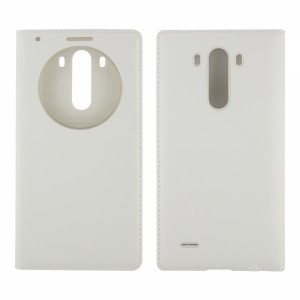 Nettech LG G3 Uyumlu Pencereli Kapaklı Kılıf (Beyaz) VR-9070