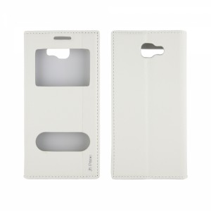 Nettech Samsung Galaxy G570 J5 Prime Uyumlu Pencereli Kapaklı Kılıf (Beyaz) VR-1126