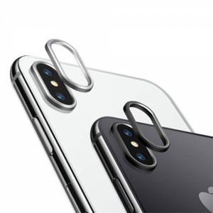 Teknonet Apple iPhone XS Max Uyumlu Çerçeveli Kamera Camı (Gümüş) VR-19340