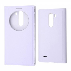 Nettech LG G3 Stylus Uyumlu Pencereli Kapaklı Kılıf (Beyaz) VR-8899