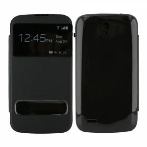 Nettech Huawei G610S Uyumlu Pencereli Kapaklı Kılıf (Siyah) VR-9065
