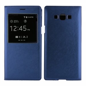 Nettech Samsung Galaxy A8 Uyumlu Pencereli Kapaklı Kılıf (Lacivert) VR-8993