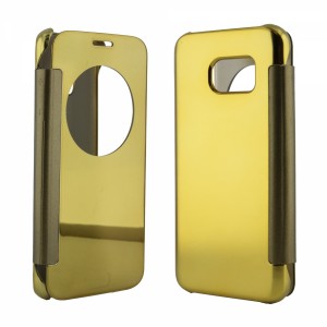 Nettech Samsung Galaxy G930 S7 Uyumlu Kapaklı Kılıf Kapaklı Kılıf (Gold) VR-8879