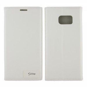 Nettech Samsung Galaxy G925 S6 Edge Uyumlu Pencereli Kapaklı Kılıf (Beyaz) VR-4921