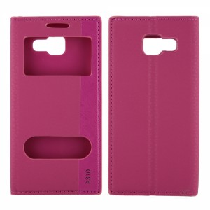 Nettech Samsung Galaxy A310 A3 2016 Uyumlu Pencereli Kapaklı Kılıf (Pembe) VR-1792