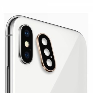 Teknonet Apple iPhone XS Uyumlu Çerçeveli Kamera Camı (Gold) VR-13159