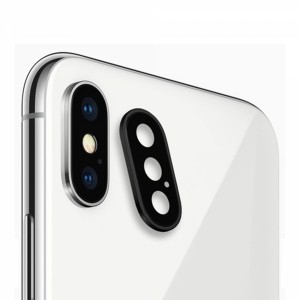 Teknonet Apple iPhone X Uyumlu Çerçeveli Kamera Camı (Uzay Grisi) VR-13161