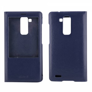 Nettech Huawei Mate 7 Uyumlu Pencereli Kapaklı Kılıf (Lacivert) NT-3542