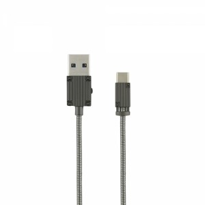 Helt HT-DC05 Metal Örgü 100 Cm Type-C Şarj ve Data Kablosu (Siyah) NT-31283
