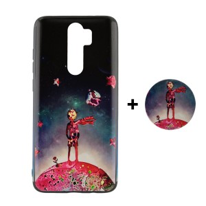 Nettech Xiaomi Redmi Note 8 Pro Uyumlu Desenli Popsocket Seri Arka Koruma Kılıf (Çeşitli Desen) VR-20261