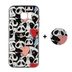 Nettech Samsung Galaxy G935 S7 Edge Uyumlu Desenli Popsocket Seri Arka Koruma Kılıf (Çeşitli Desen) VR-20236