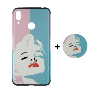 Nettech Huawei Y7 2019 Uyumlu Desenli Popsocket Seri Arka Koruma Kılıf (Çeşitli Desen) VR-20237
