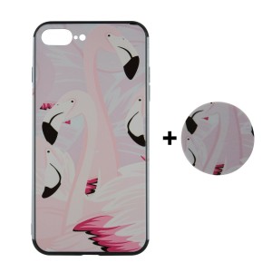 Nettech Apple iPhone 7 Plus Uyumlu Desenli Popsocket Seri Arka Koruma Kılıf (Çeşitli Desen) VR-20247