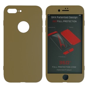 Nettech Apple iPhone 8 Plus Uyumlu 360 Koruyucu Arka Koruma Kılıf (Gold) VR-11019