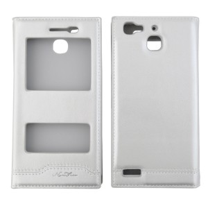 Nettech Huawei Gr3 Uyumlu Pencereli Kapaklı Kılıf (Beyaz) VR-1070